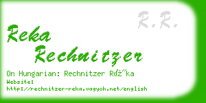 reka rechnitzer business card